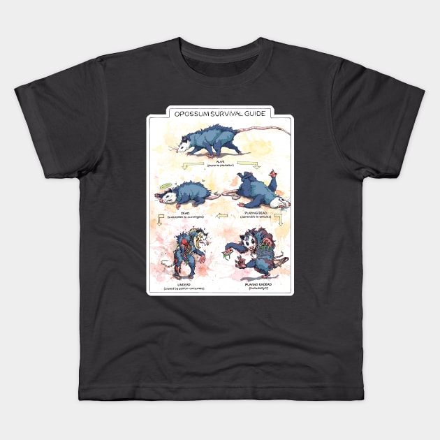 Opossum Survival Guide Kids T-Shirt by BananazGorilla